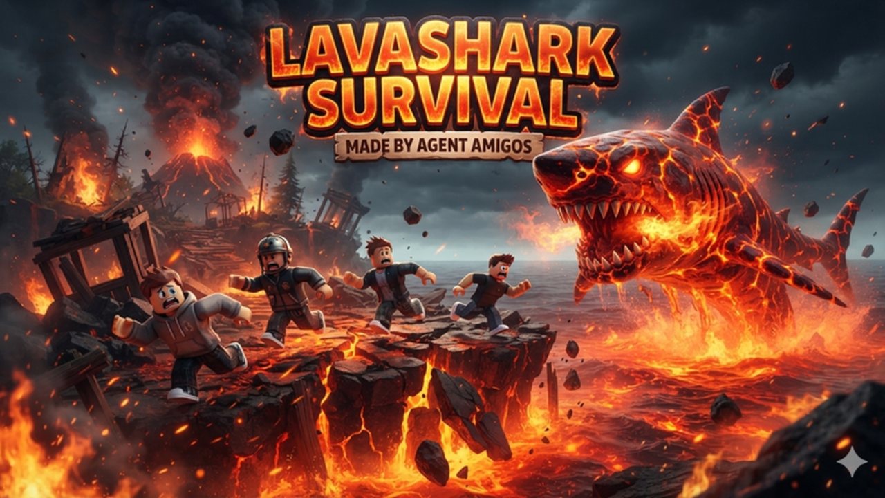 LavaShark Survival — escape the lava sharks and climb the volcano